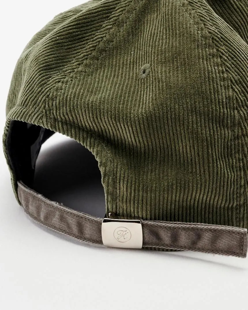CORDUROY & FAUX LEATHER 6PANEL CAP