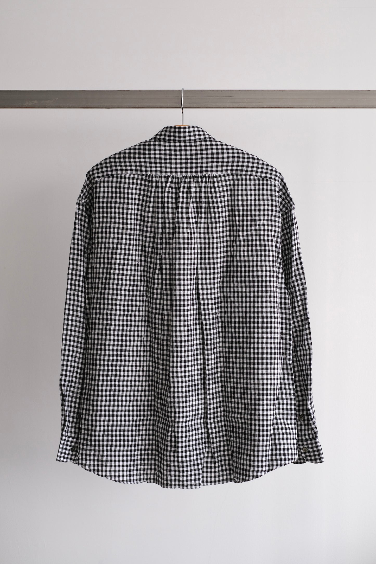 ROLL UP LINEN GINGHAM CHECK SHIRT