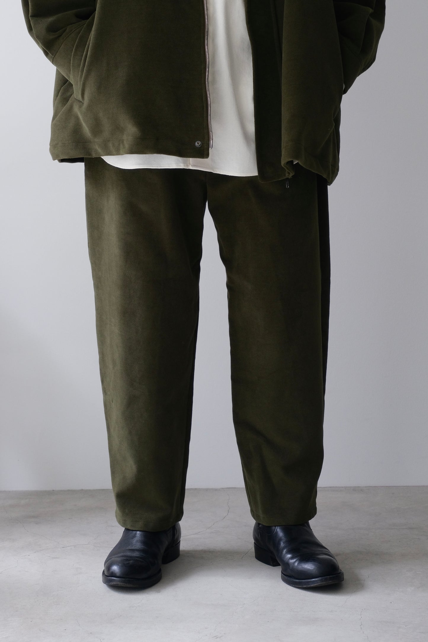 BRITISH MOLESKIN 2 TUCK WIDE PANTS