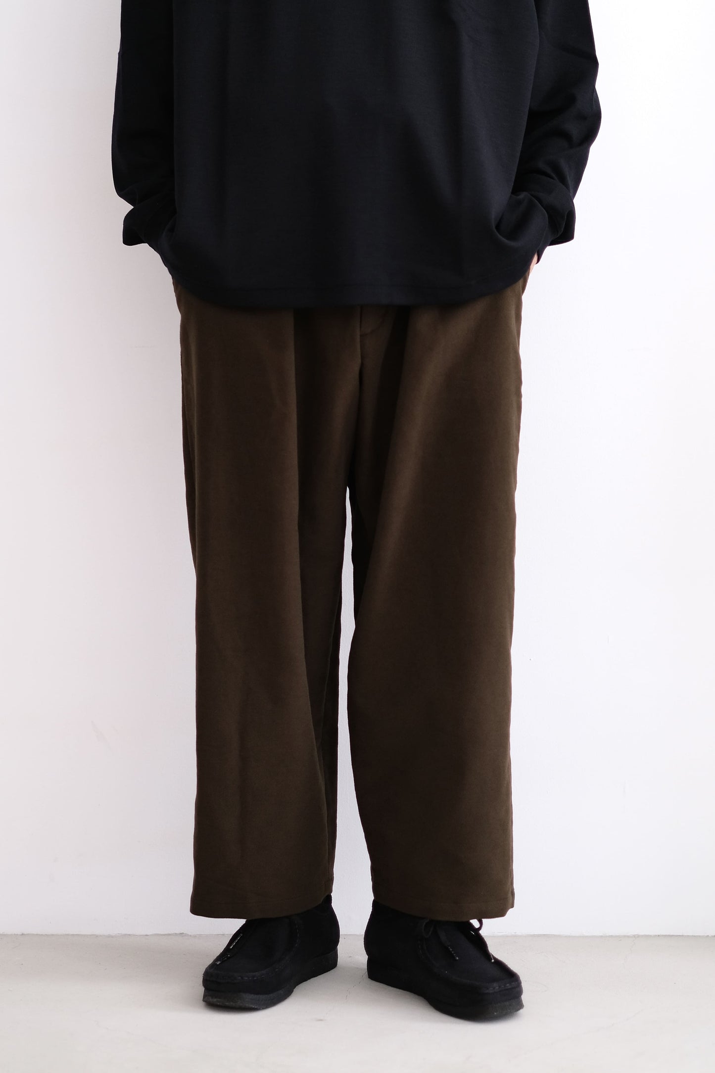 MOLESKIN PLEATED TROUSERS