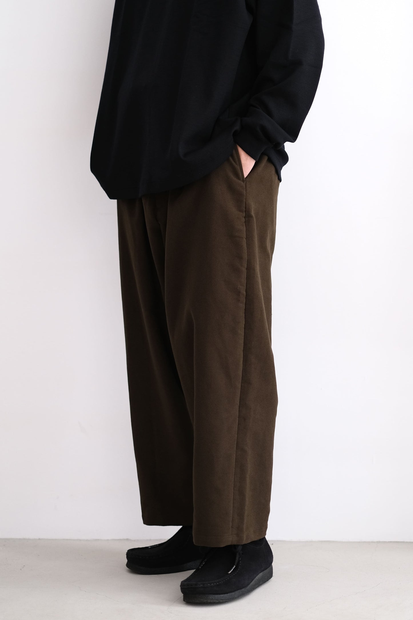 MOLESKIN PLEATED TROUSERS