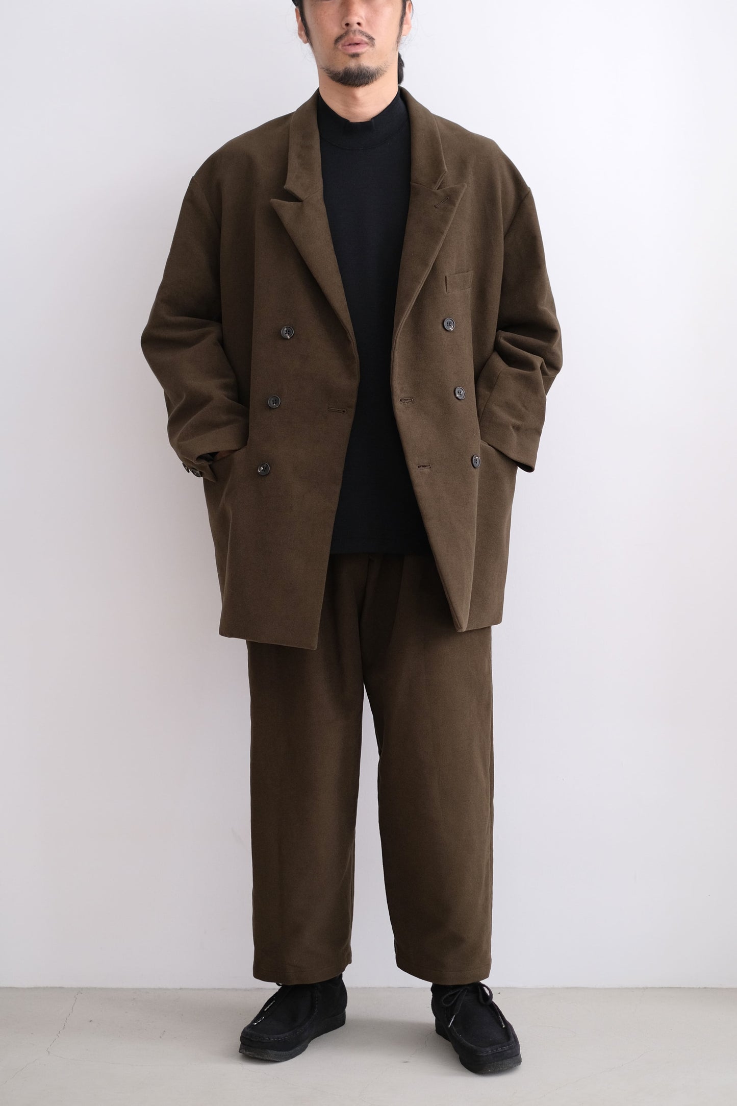 MOLESKIN PLEATED TROUSERS