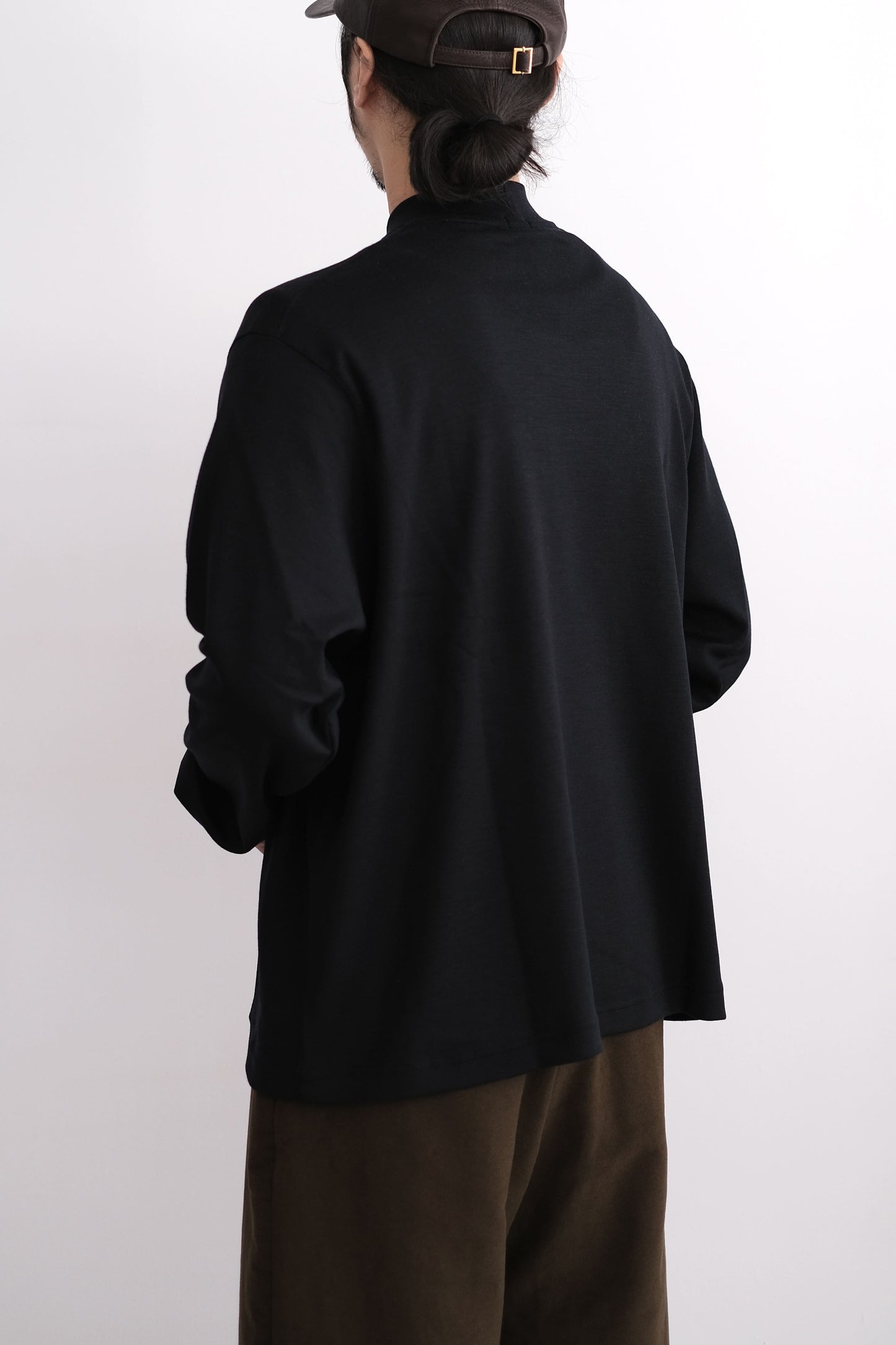 MERINO WOOL MOCK NECK LONG SLEEVE SHIRT