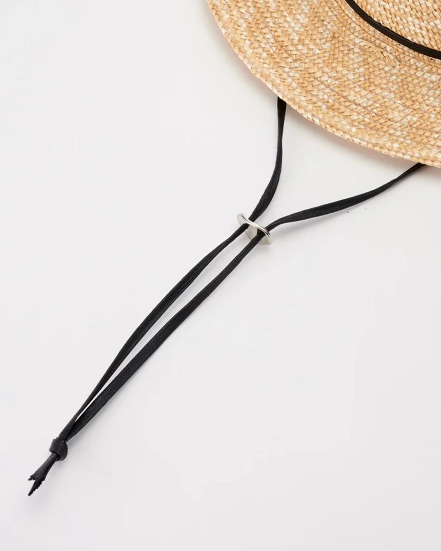 STRAW BRAID BOATER HAT