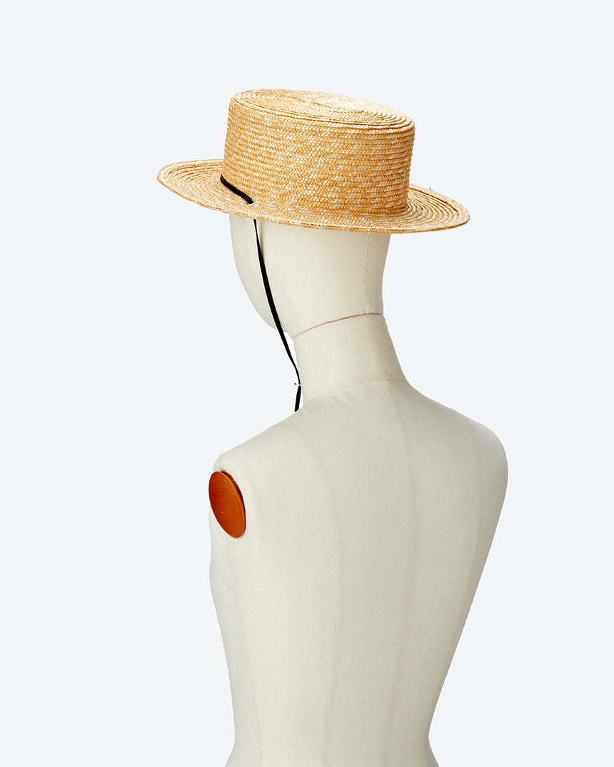 STRAW BRAID BOATER HAT