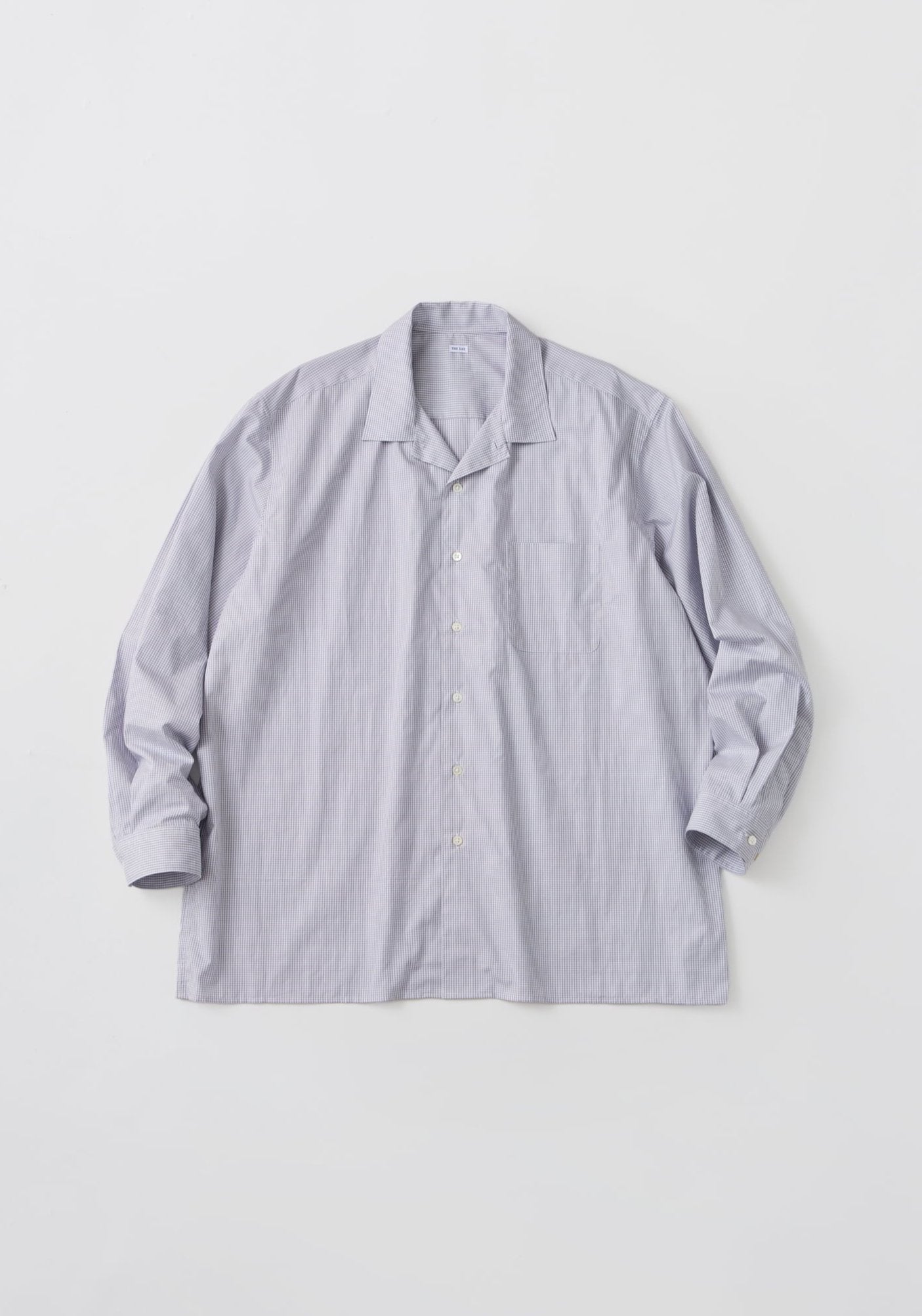 GINGHAM OPEN COLLAR SHIRT