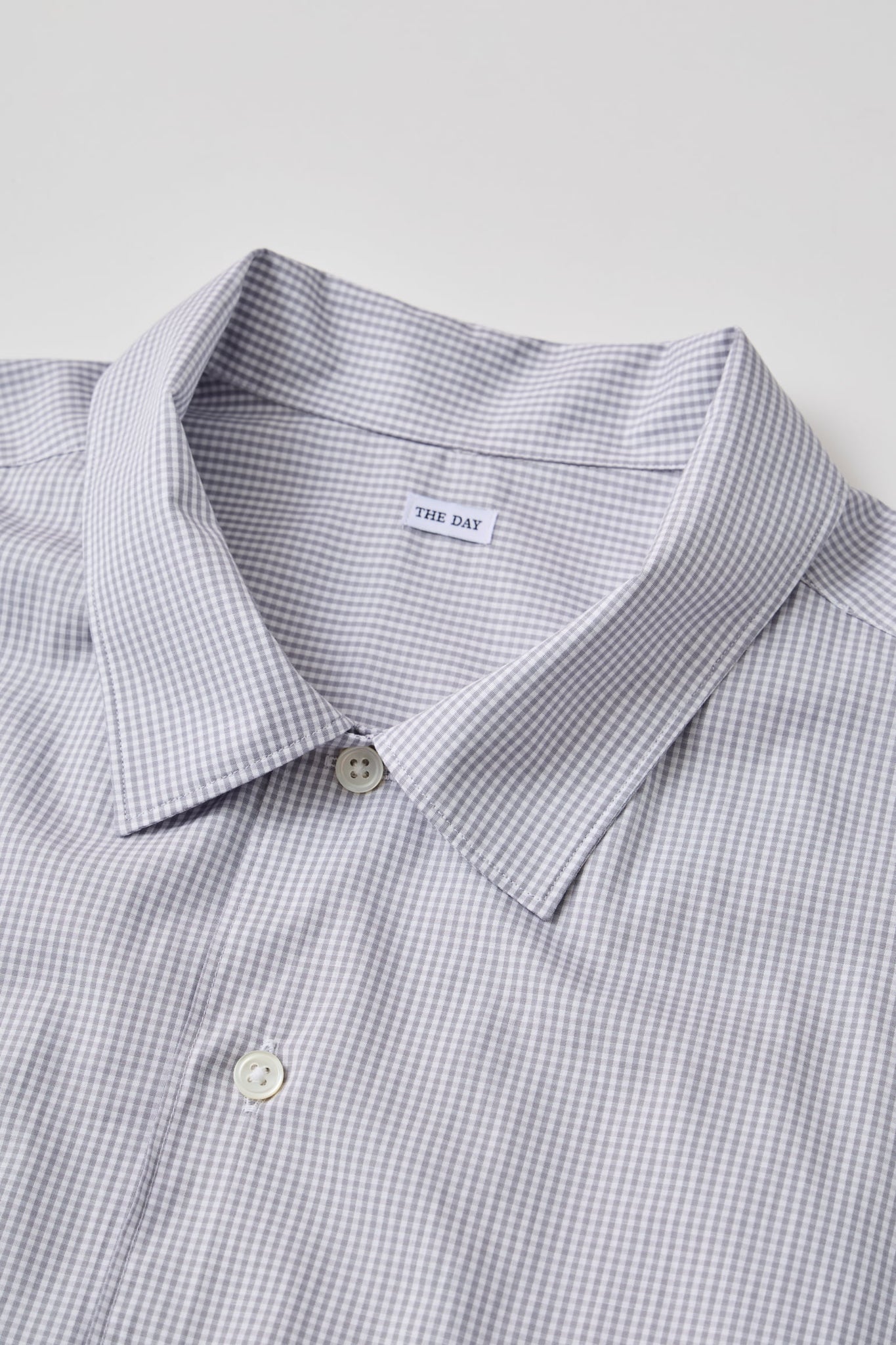 GINGHAM OPEN COLLAR SHIRT