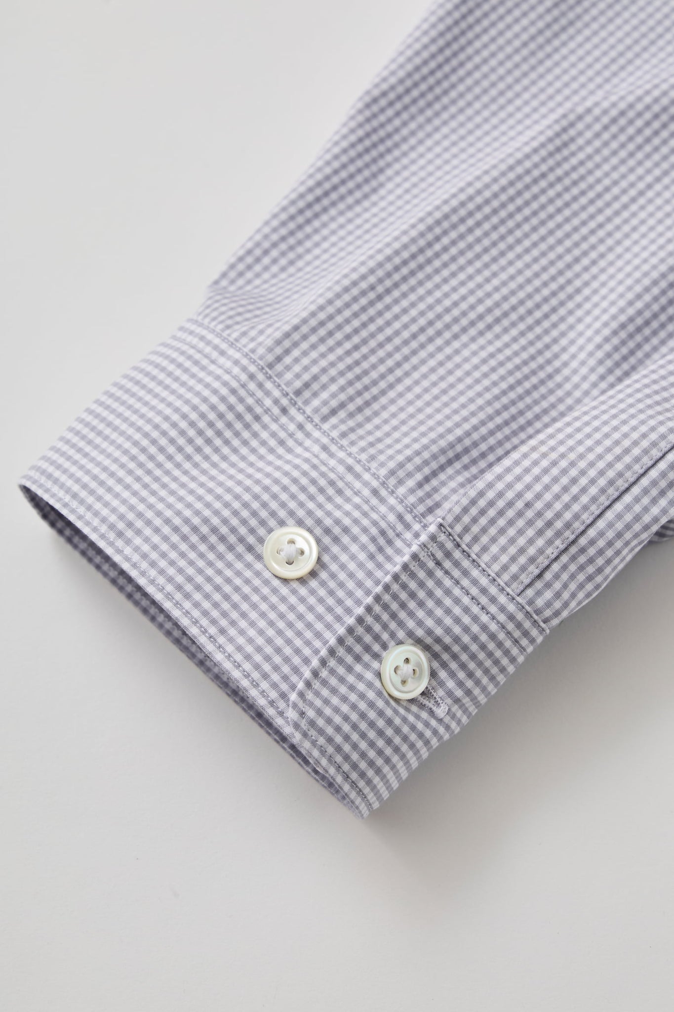 GINGHAM OPEN COLLAR SHIRT