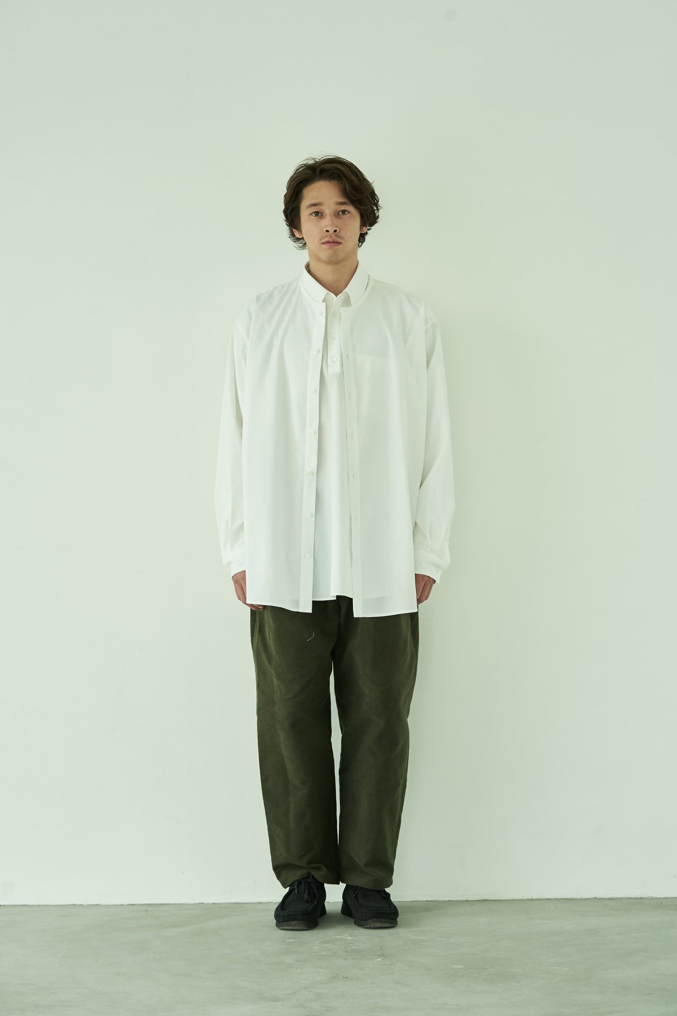 BRITISH MOLESKIN 2 TUCK WIDE PANTS