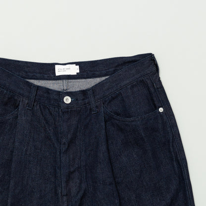 12oz DENIM DEEP TUCK PANTS