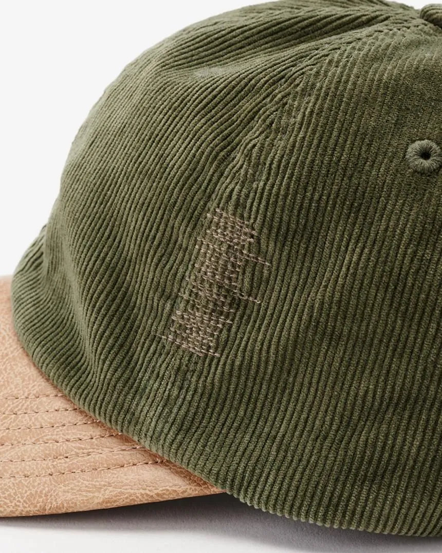 CORDUROY & FAUX LEATHER 6PANEL CAP