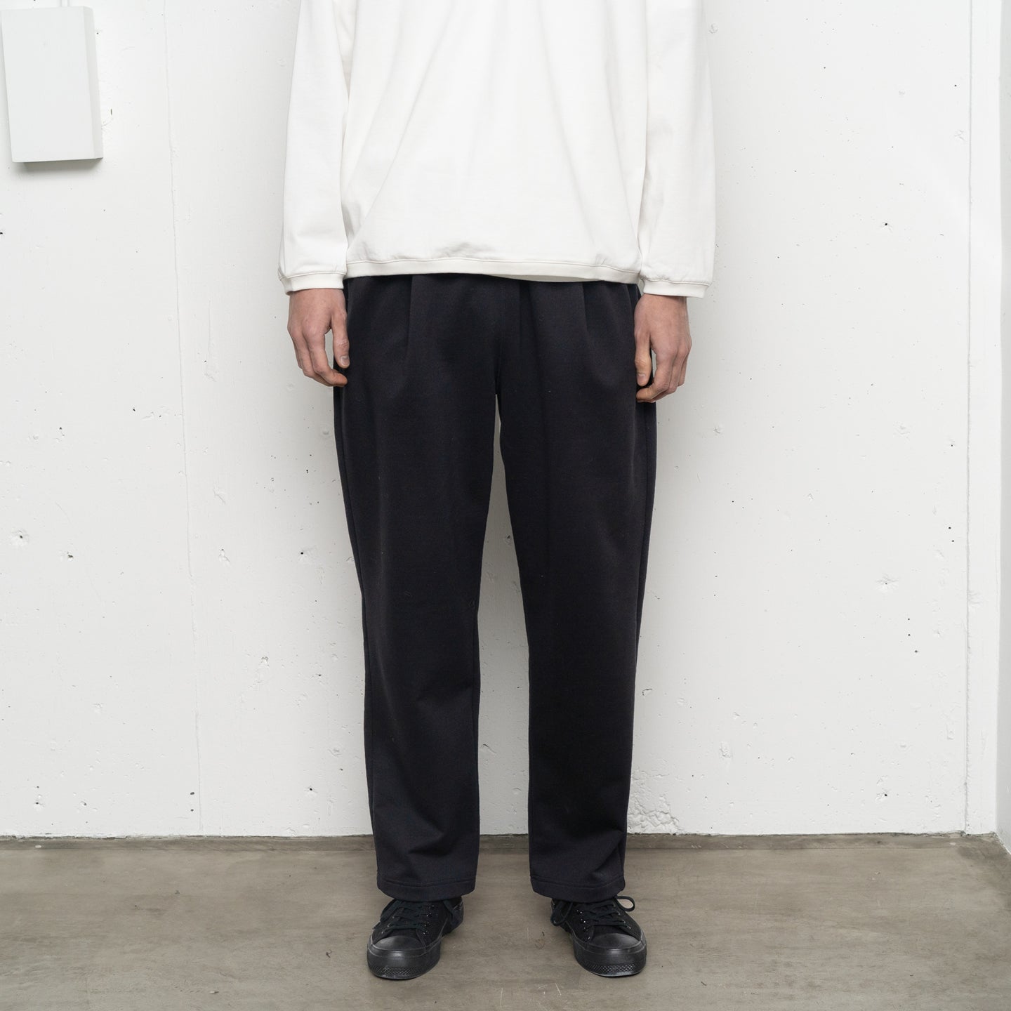 COTTON JERSEY ONE TUCK PANTS