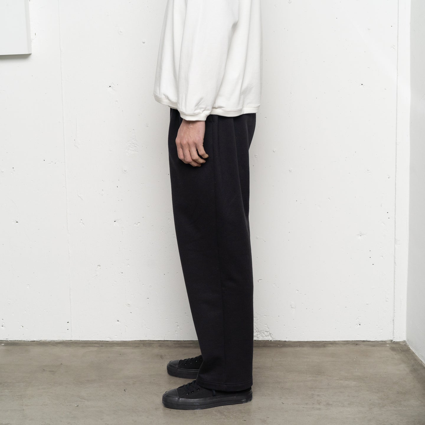 COTTON JERSEY ONE TUCK PANTS