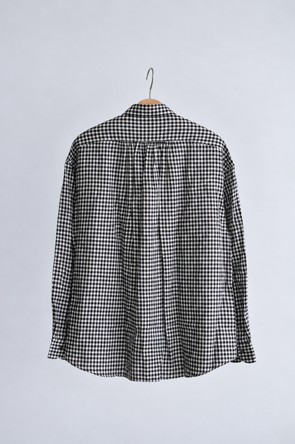 ROLL UP LINEN GINGHAM CHECK SHIRT