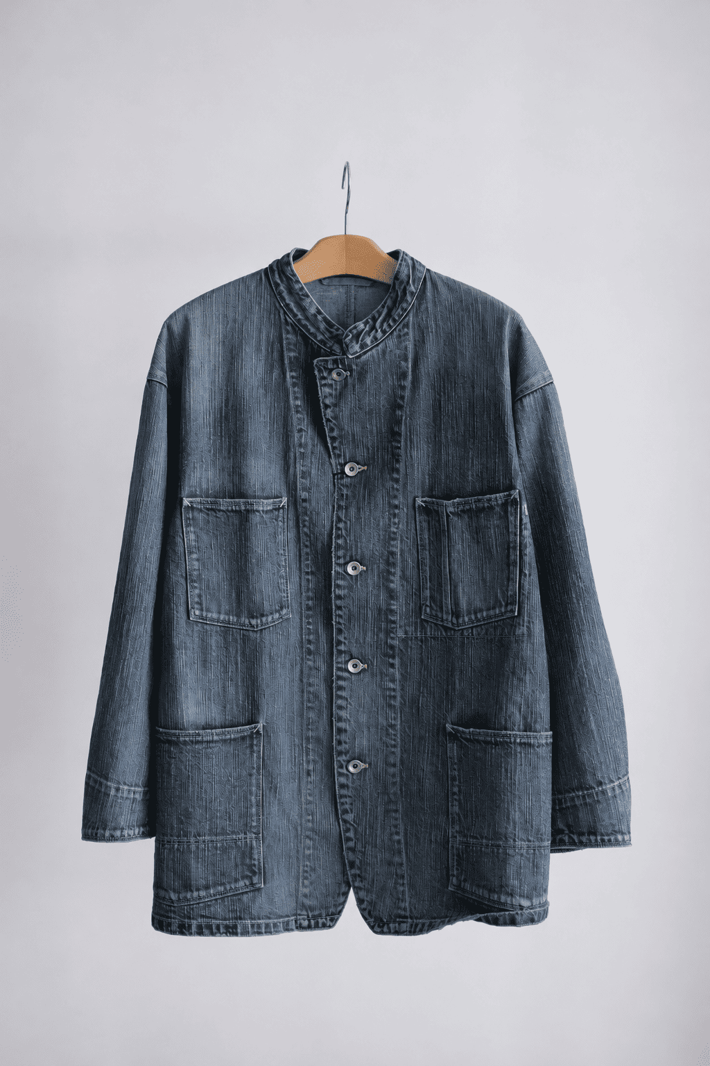 STEINBECK DENIM STAND COLLAR JACKET