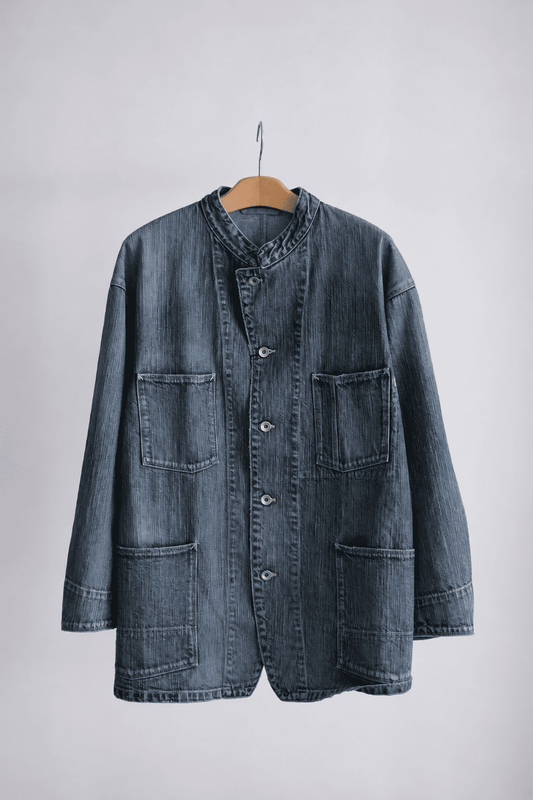 STEINBECK DENIM STAND COLLAR JACKET