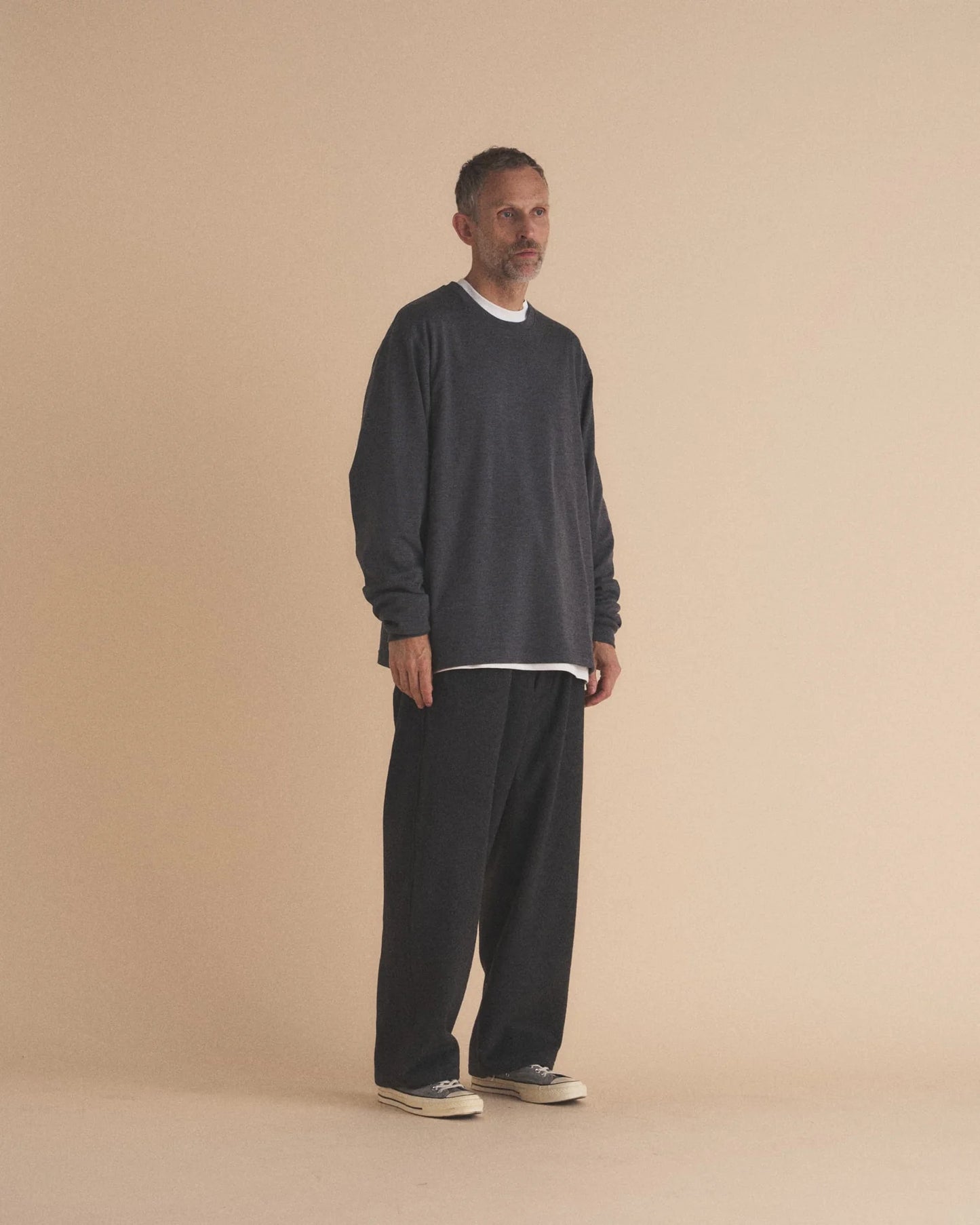 MERINO WOOL CREW NECK LONG SLEEVE SHIRT