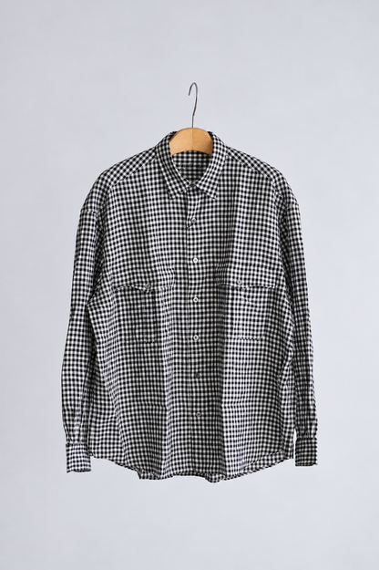 ROLL UP LINEN GINGHAM CHECK SHIRT