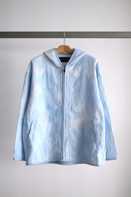 PAINTED SASHIKO WATERCOLOR ZIP UP PARKA