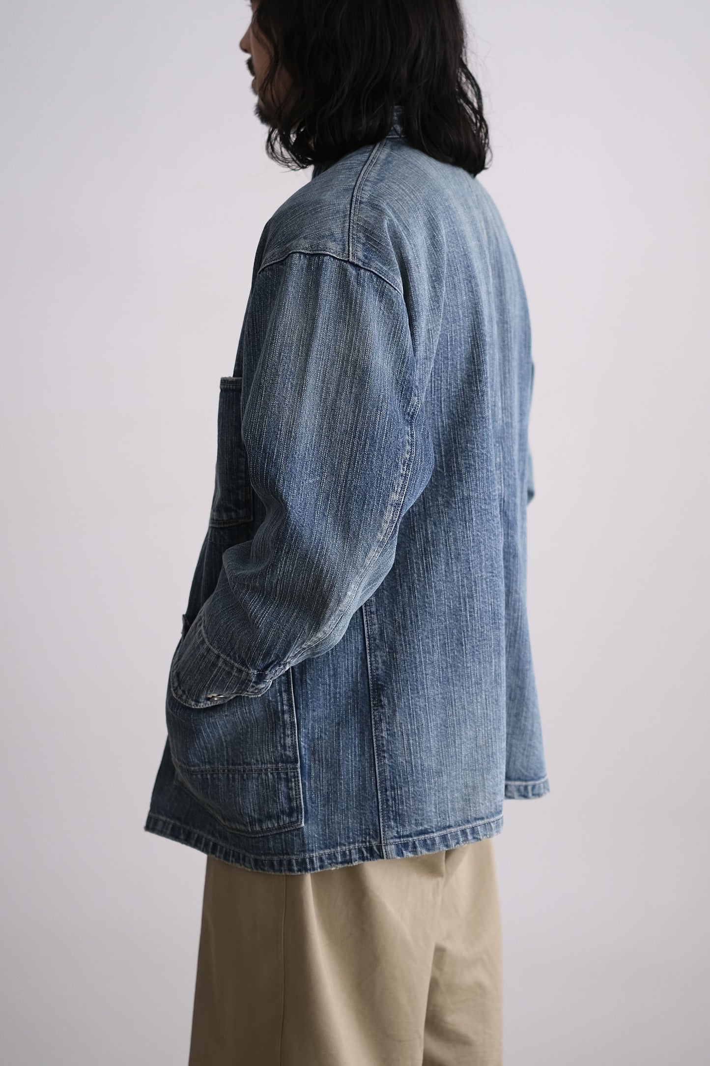STEINBECK DENIM STAND COLLAR JACKET