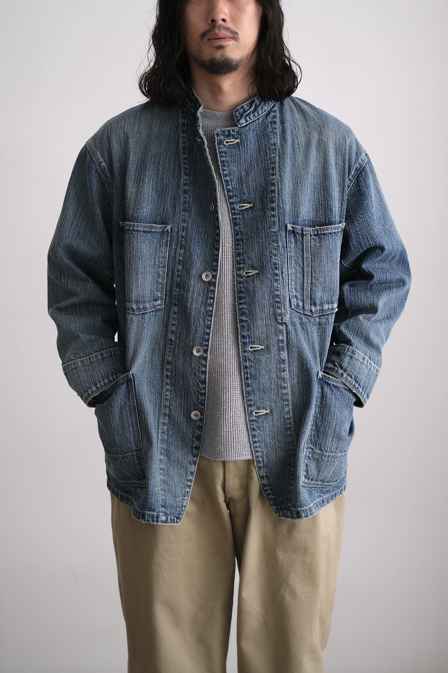 STEINBECK DENIM STAND COLLAR JACKET