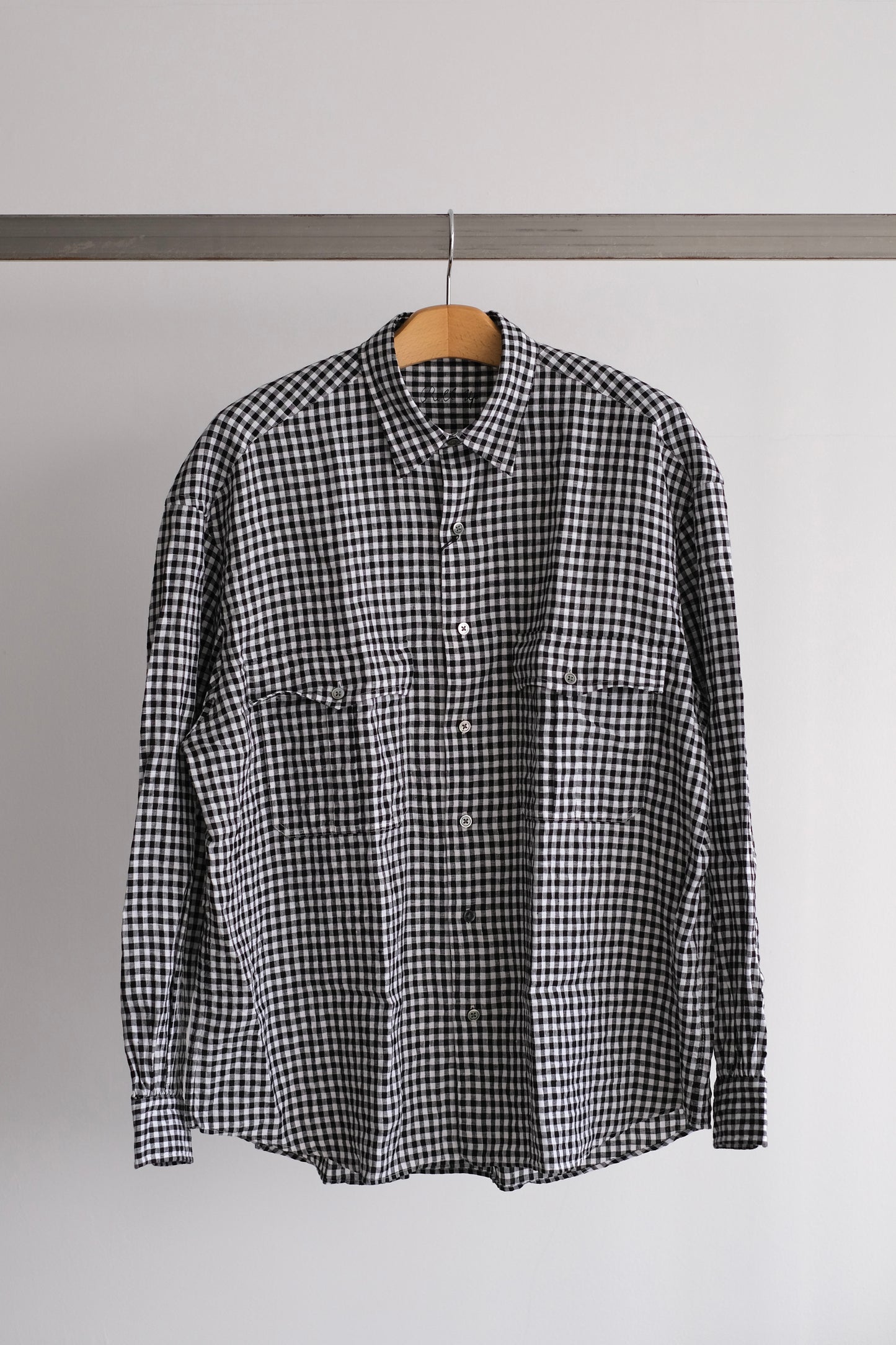 ROLL UP LINEN GINGHAM CHECK SHIRT