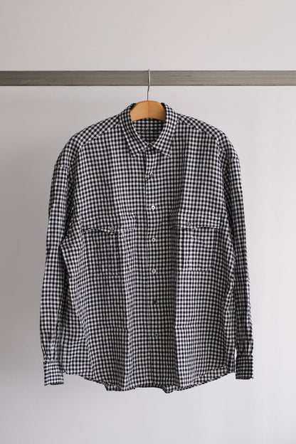 ROLL UP LINEN GINGHAM CHECK SHIRT
