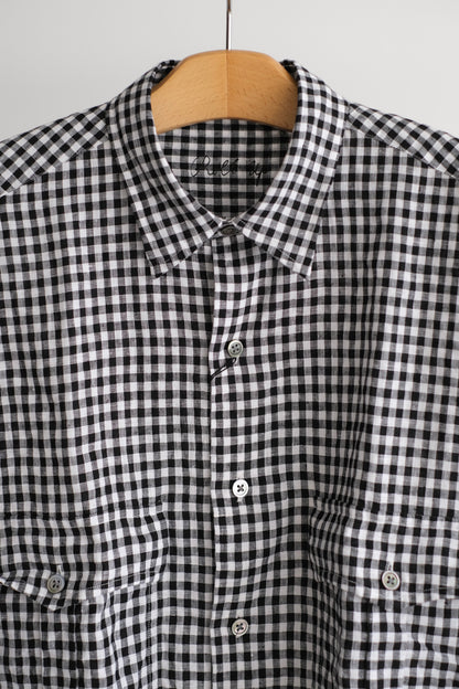 ROLL UP LINEN GINGHAM CHECK SHIRT