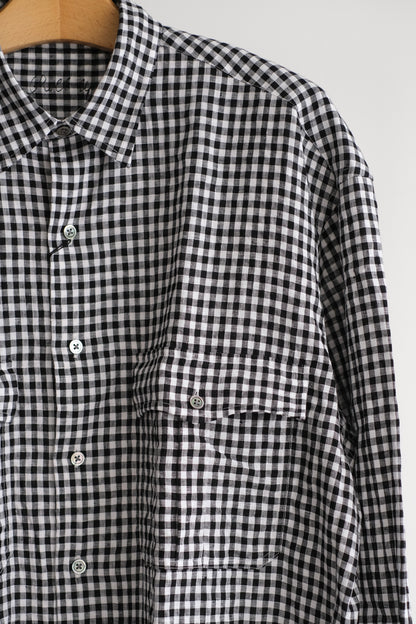 ROLL UP LINEN GINGHAM CHECK SHIRT