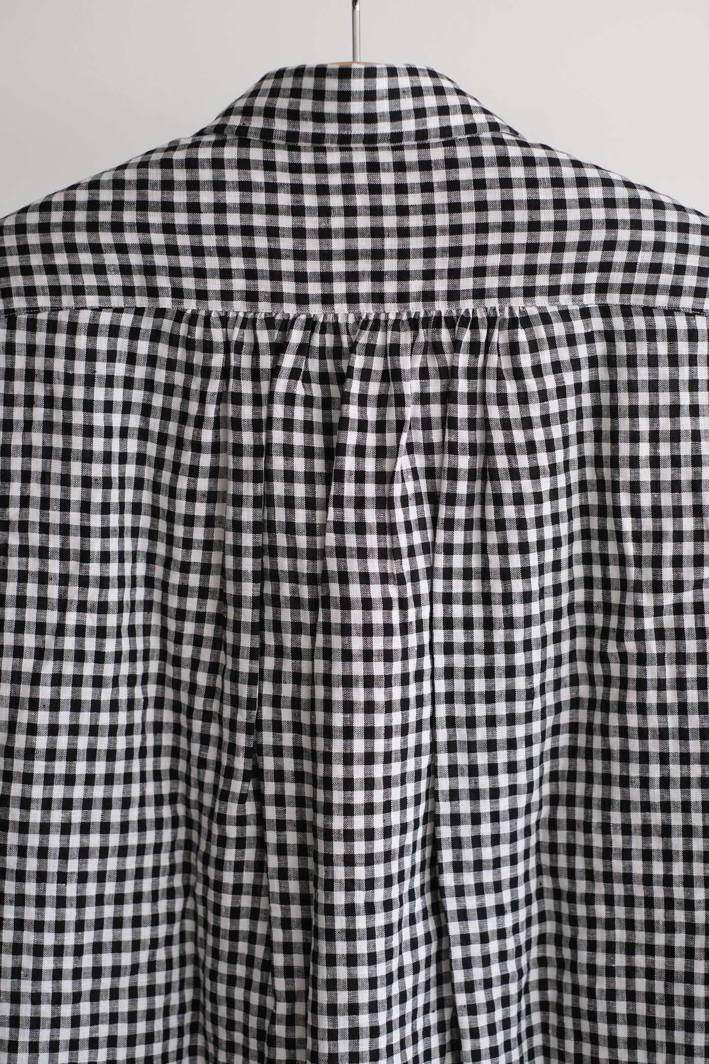 ROLL UP LINEN GINGHAM CHECK SHIRT