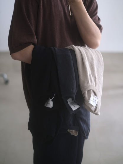 COTTON LINEN S/S KNIT TEE