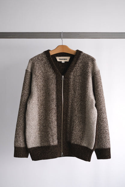 INTARSIA ZIP CARDIGAN