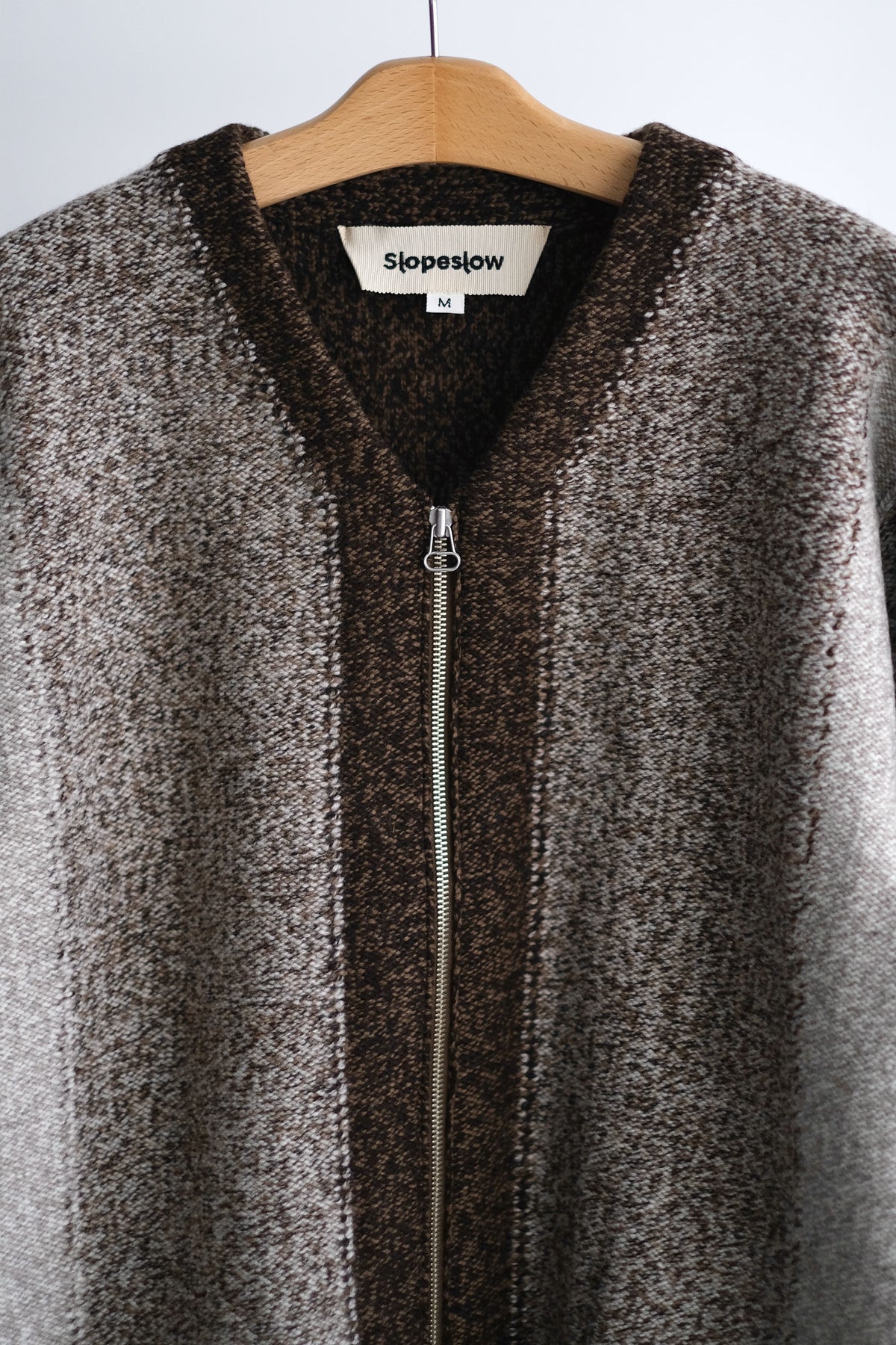 INTARSIA ZIP CARDIGAN