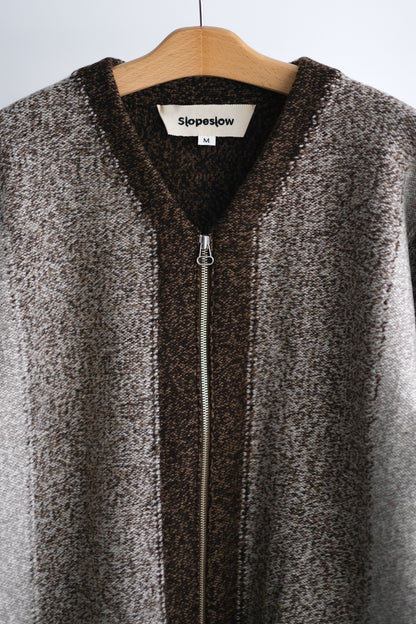 INTARSIA ZIP CARDIGAN