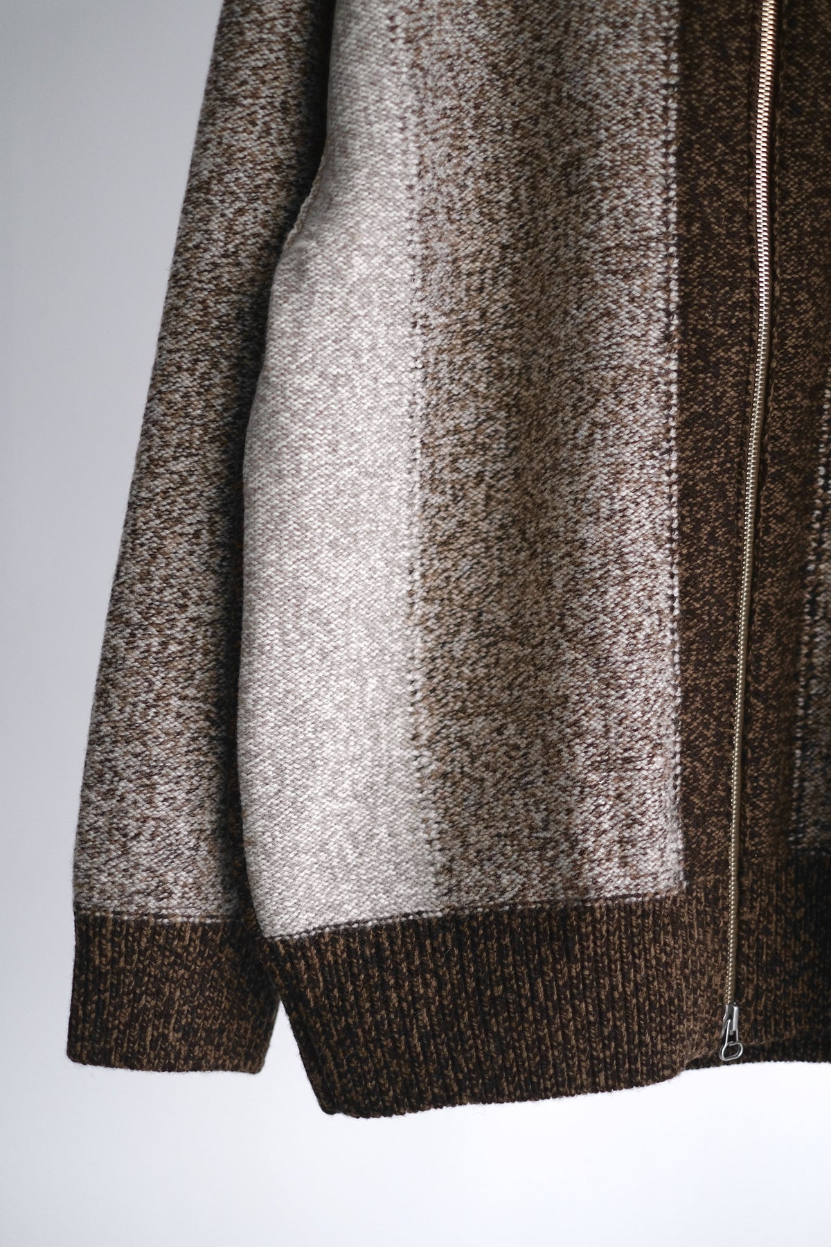 INTARSIA ZIP CARDIGAN
