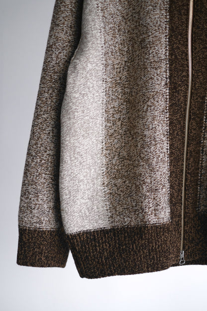 INTARSIA ZIP CARDIGAN