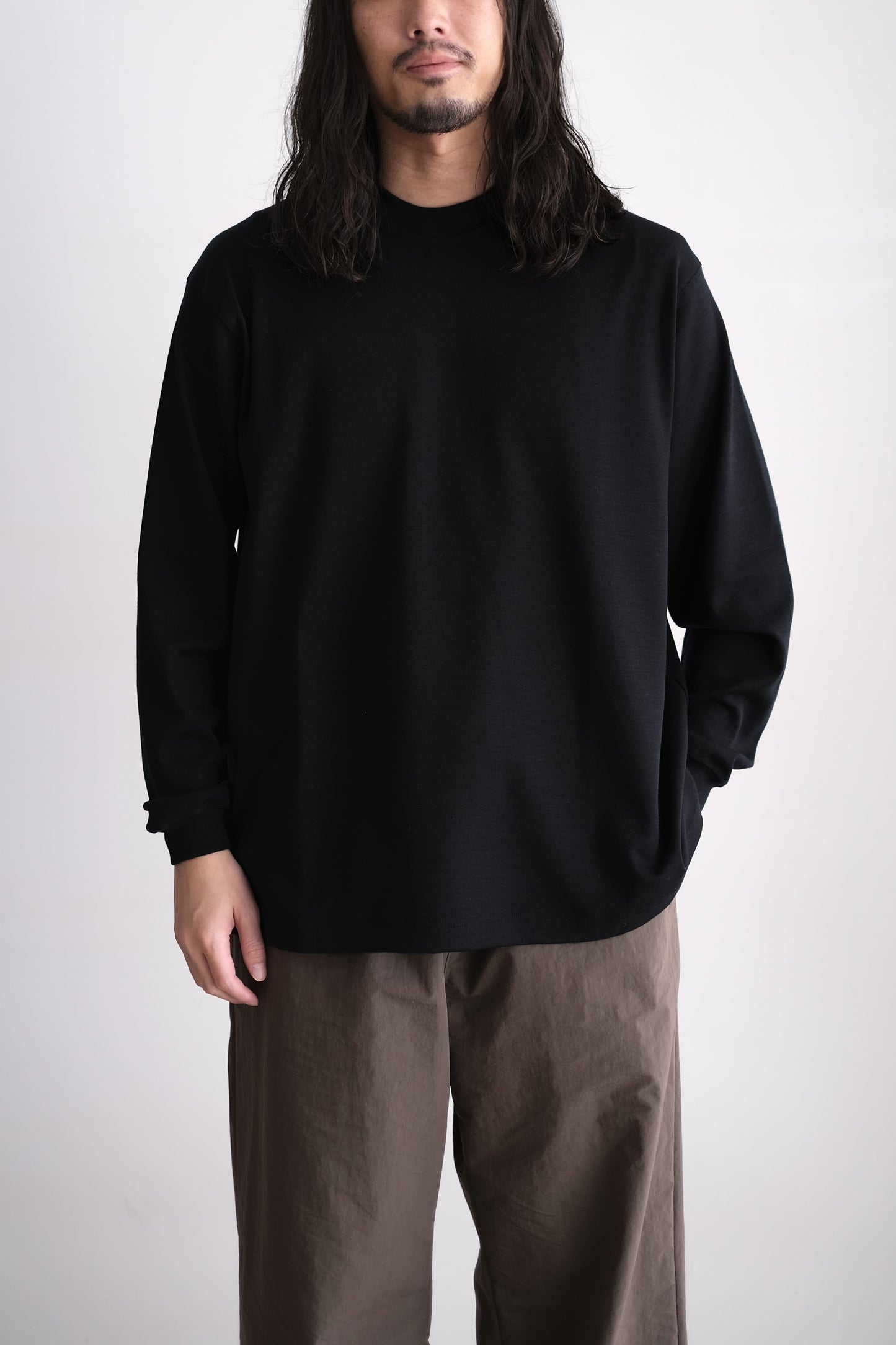 MERINO WOOL CREW NECK LONG SLEEVE SHIRT