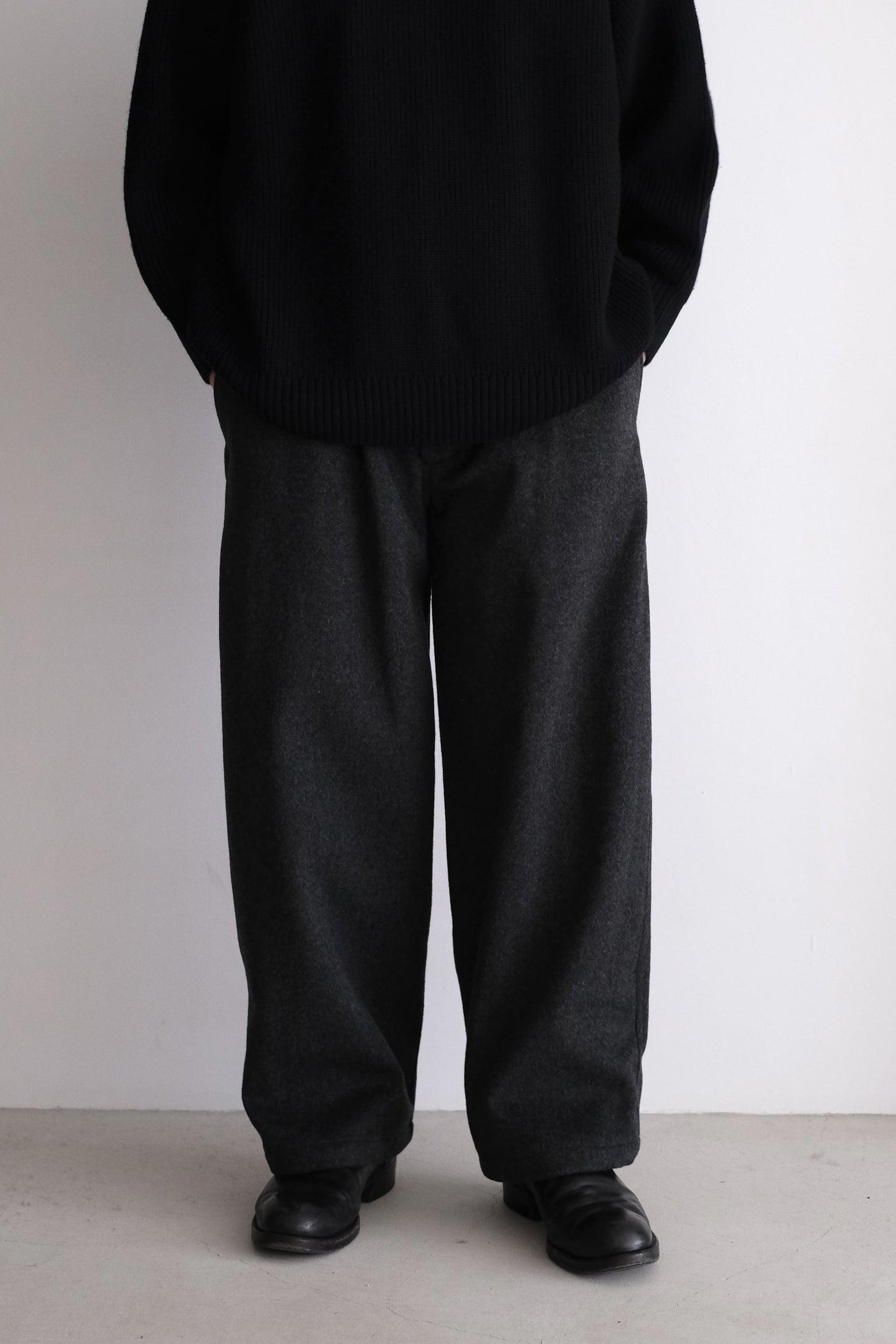 WOOL CASHMERE DRAWSTRING PANTS