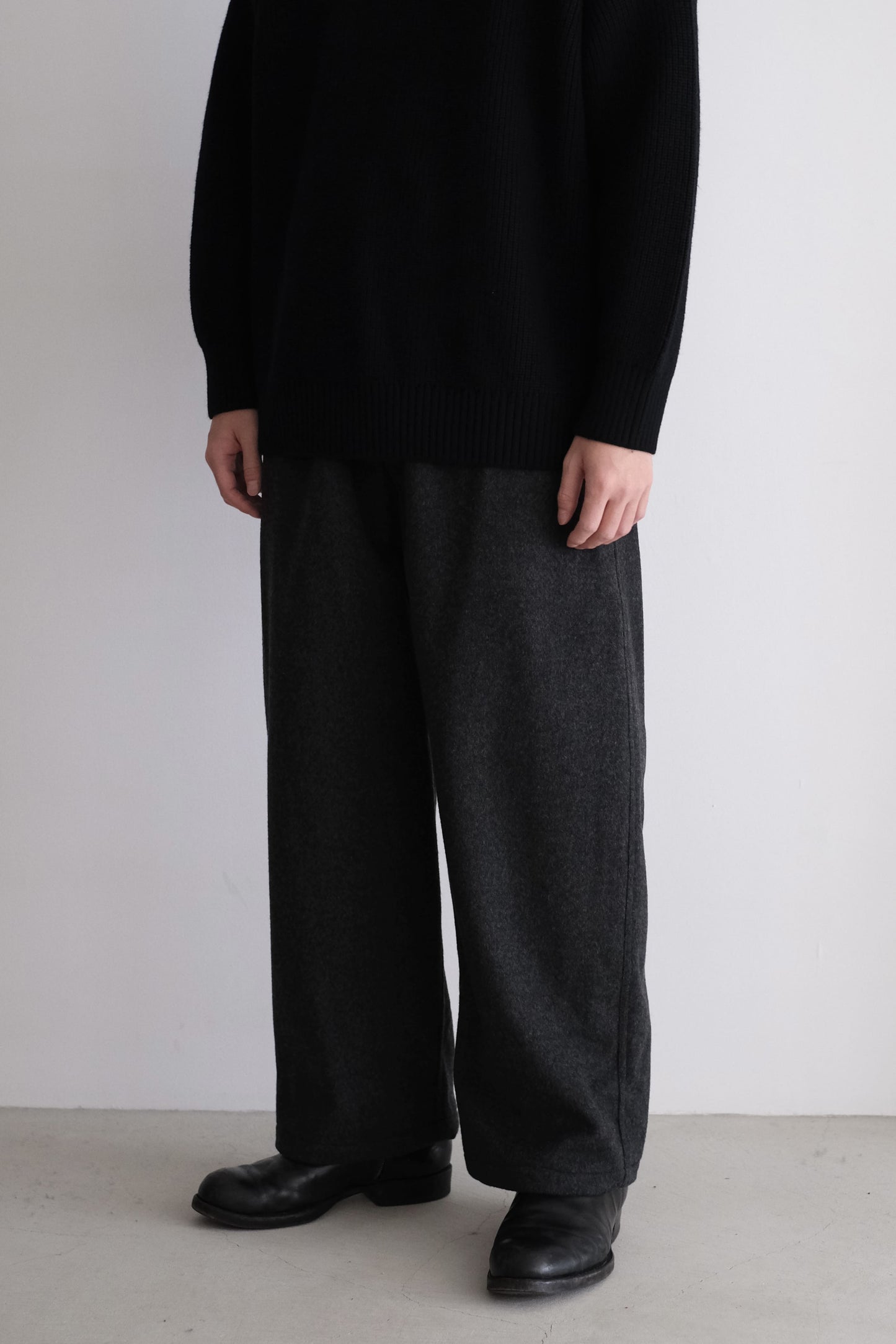 WOOL CASHMERE DRAWSTRING PANTS