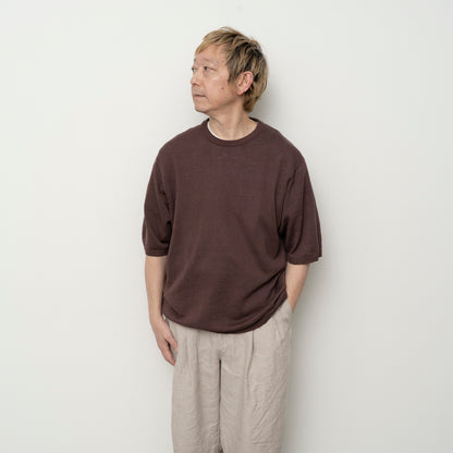 COTTON LINEN S/S KNIT TEE