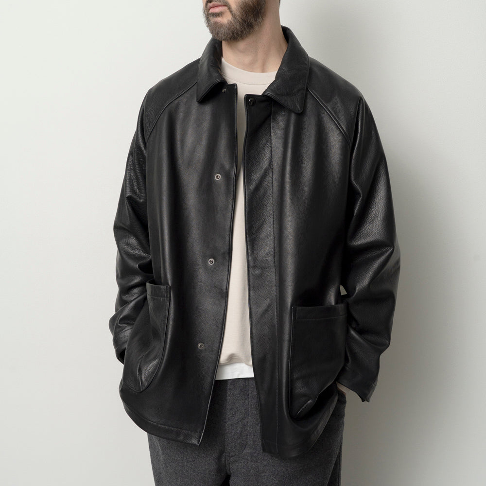 LEATHER HALF COAT