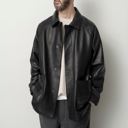 LEATHER HALF COAT