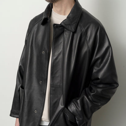 LEATHER HALF COAT