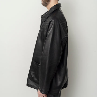 LEATHER HALF COAT