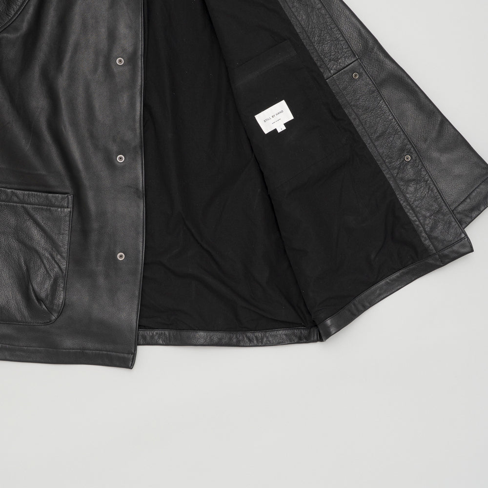 LEATHER HALF COAT