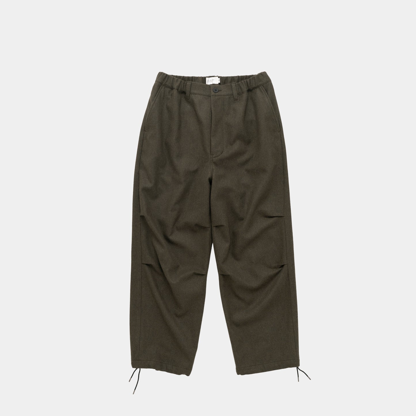 WOOL KNEE TUCK PANTS