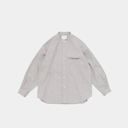SILK NEP BAND COLLAR SHIRT