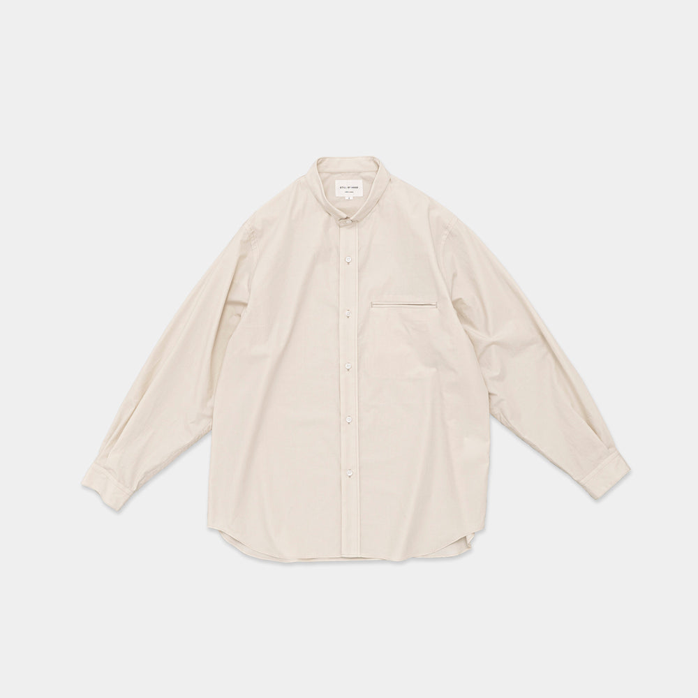 LINEN MIXED NARROW COLLAR SHIRT