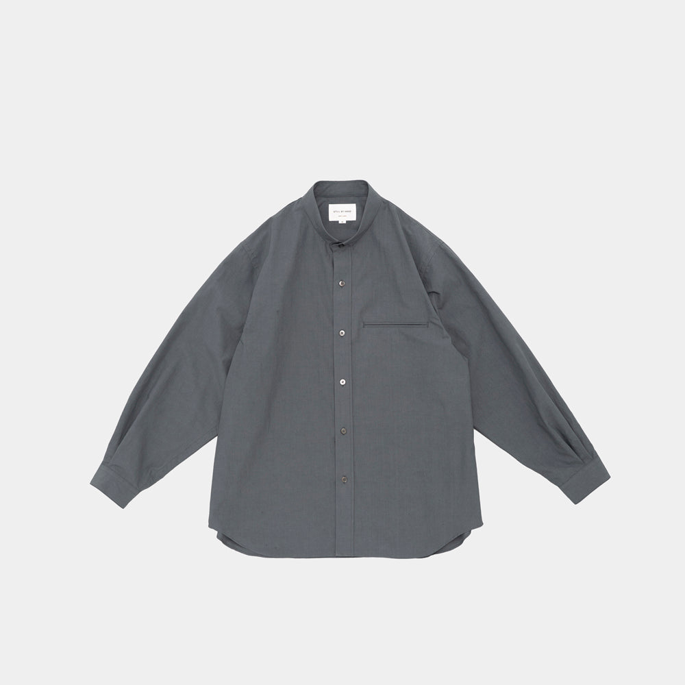LINEN MIXED NARROW COLLAR SHIRT