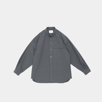 LINEN MIXED NARROW COLLAR SHIRT